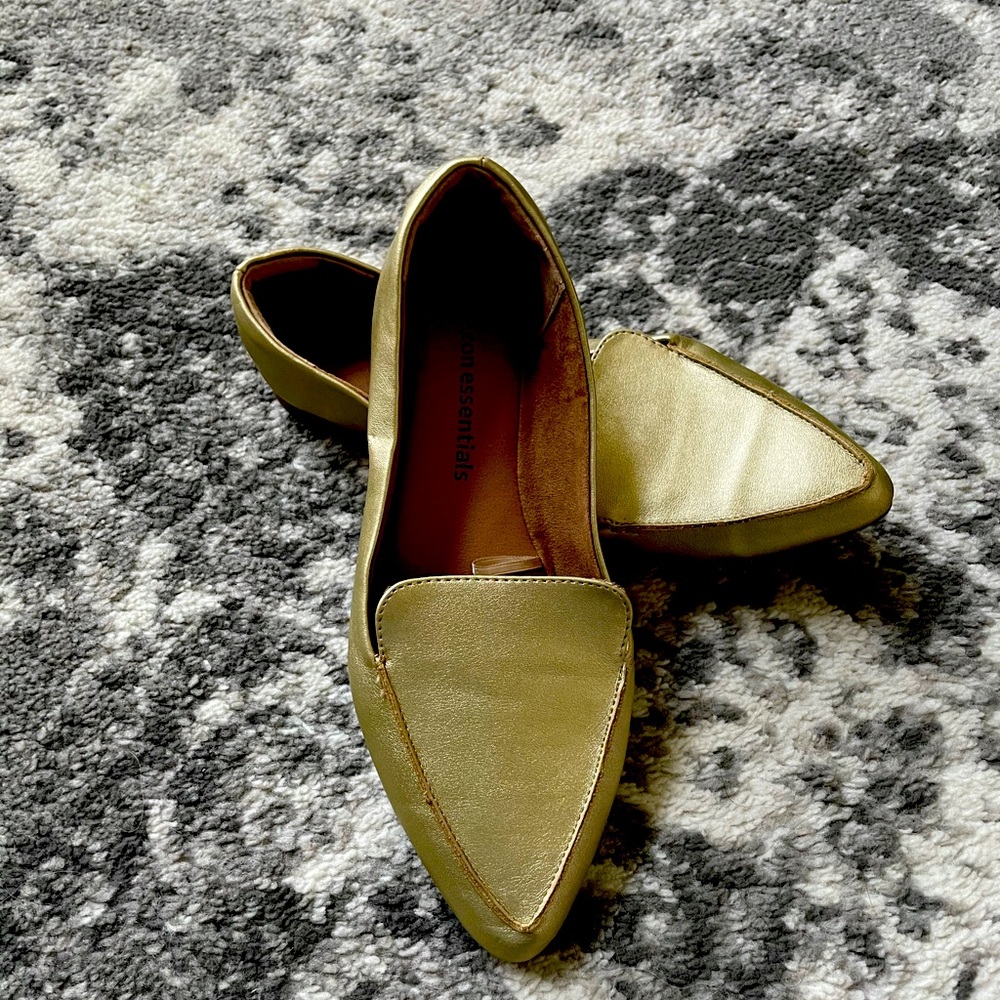 Gold loafers